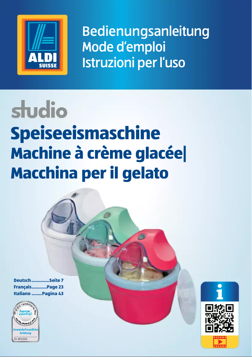 Page 1 de la notice Manuel utilisateur Studio IM-201