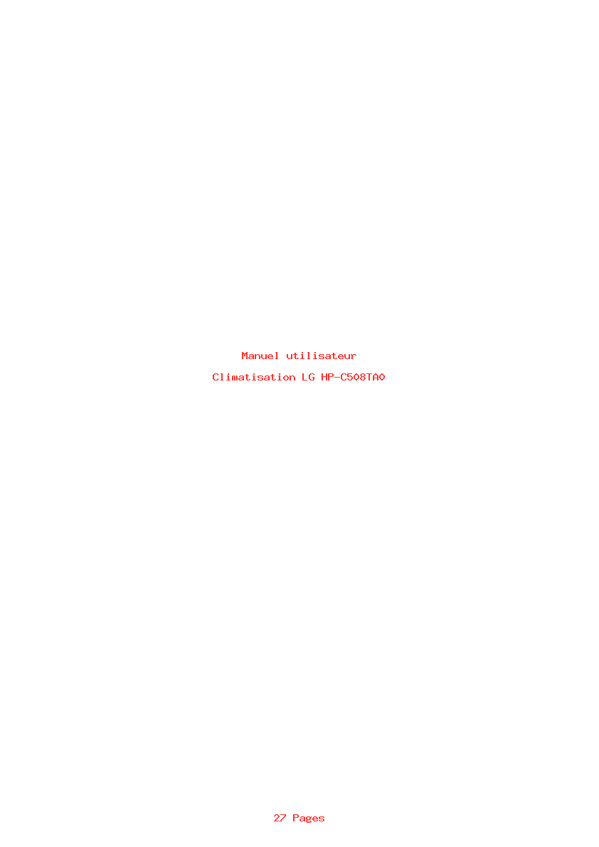 Page 1 de la notice Manuel utilisateur LG HP-C508TA0