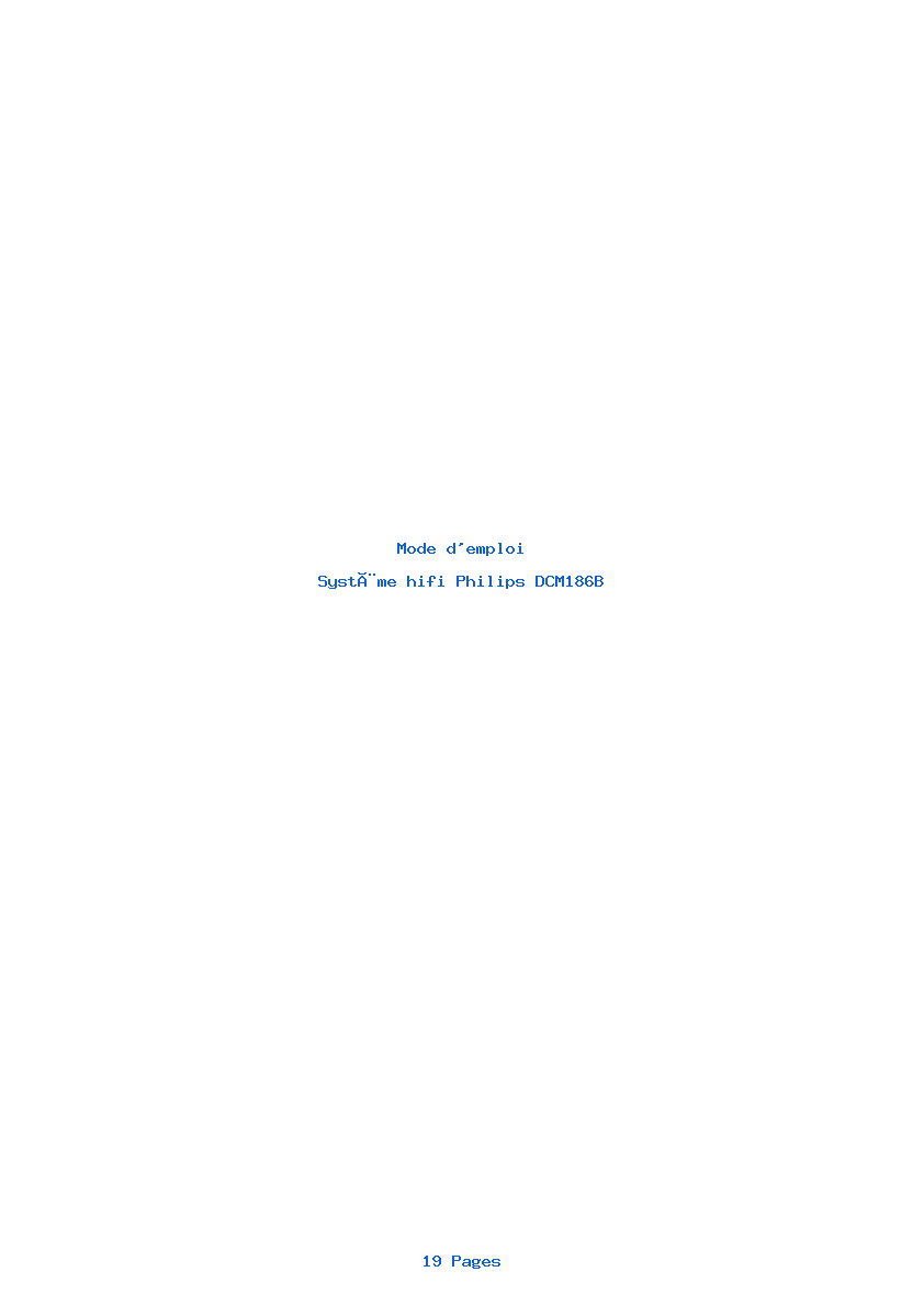 Page 1 de la notice Mode d'emploi Philips DCM186B