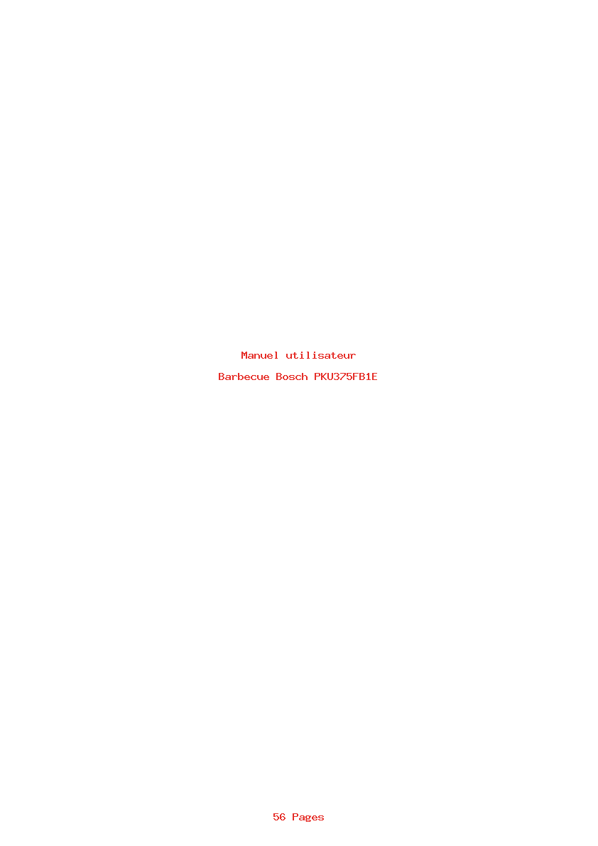 Page 1 de la notice Manuel utilisateur Bosch PKU375FB1E