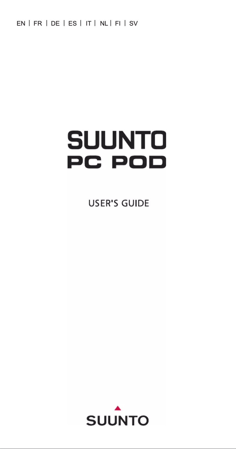 Page 1 de la notice Manuel utilisateur Suunto PC Pod
