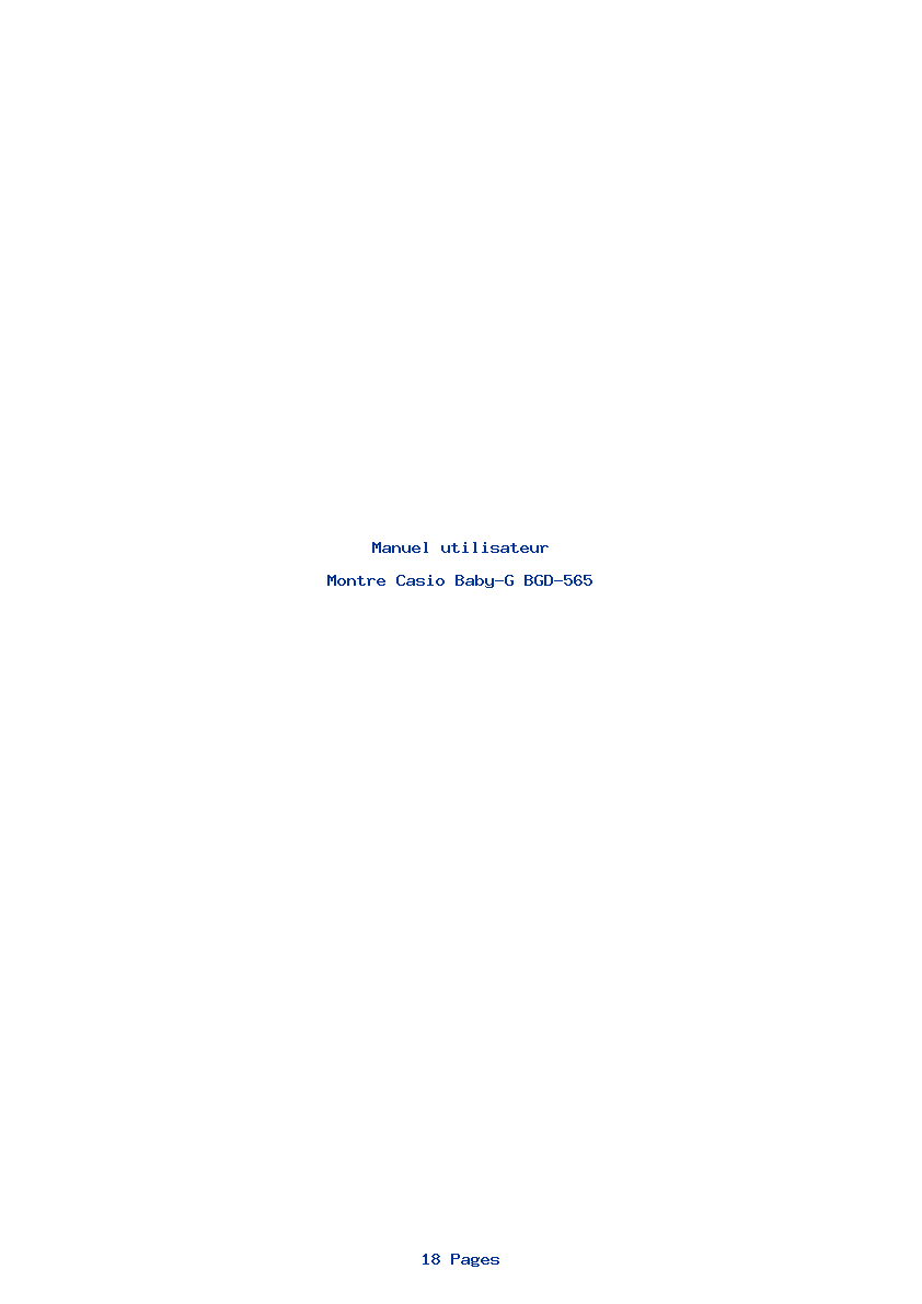 Page 1 de la notice Manuel utilisateur Casio Baby-G BGD-565