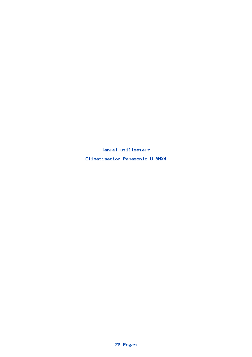 Page 1 de la notice Manuel utilisateur Panasonic U-8MX4