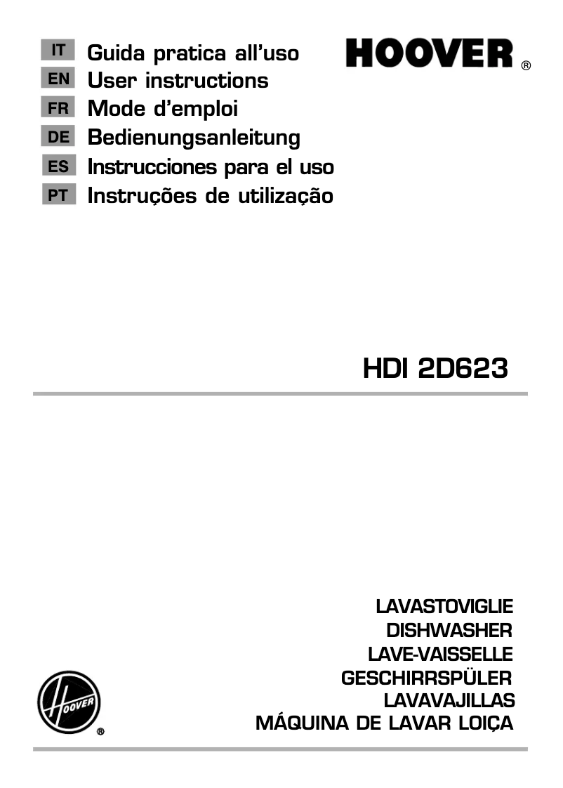 Page 1 de la notice Manuel utilisateur Hoover HDI 2D623