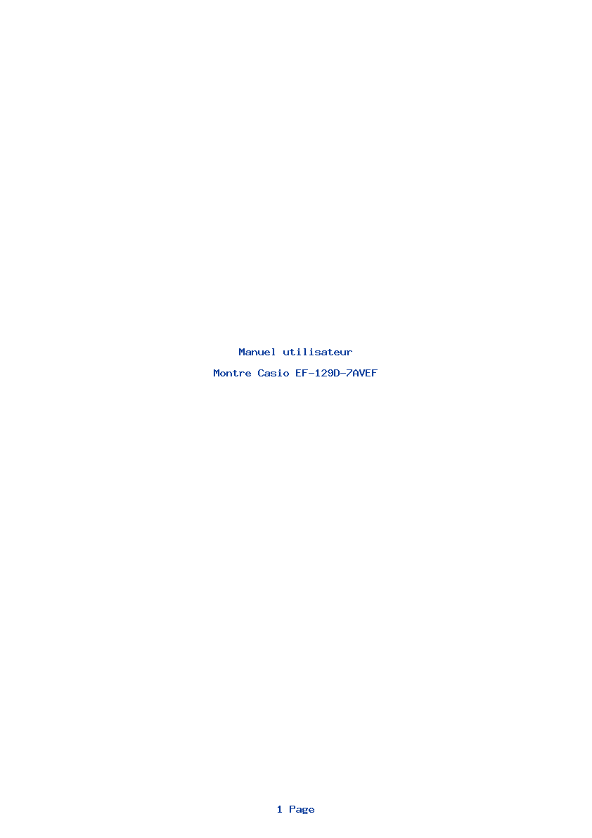 Page 1 de la notice Manuel utilisateur Casio EF-129D-7AVEF