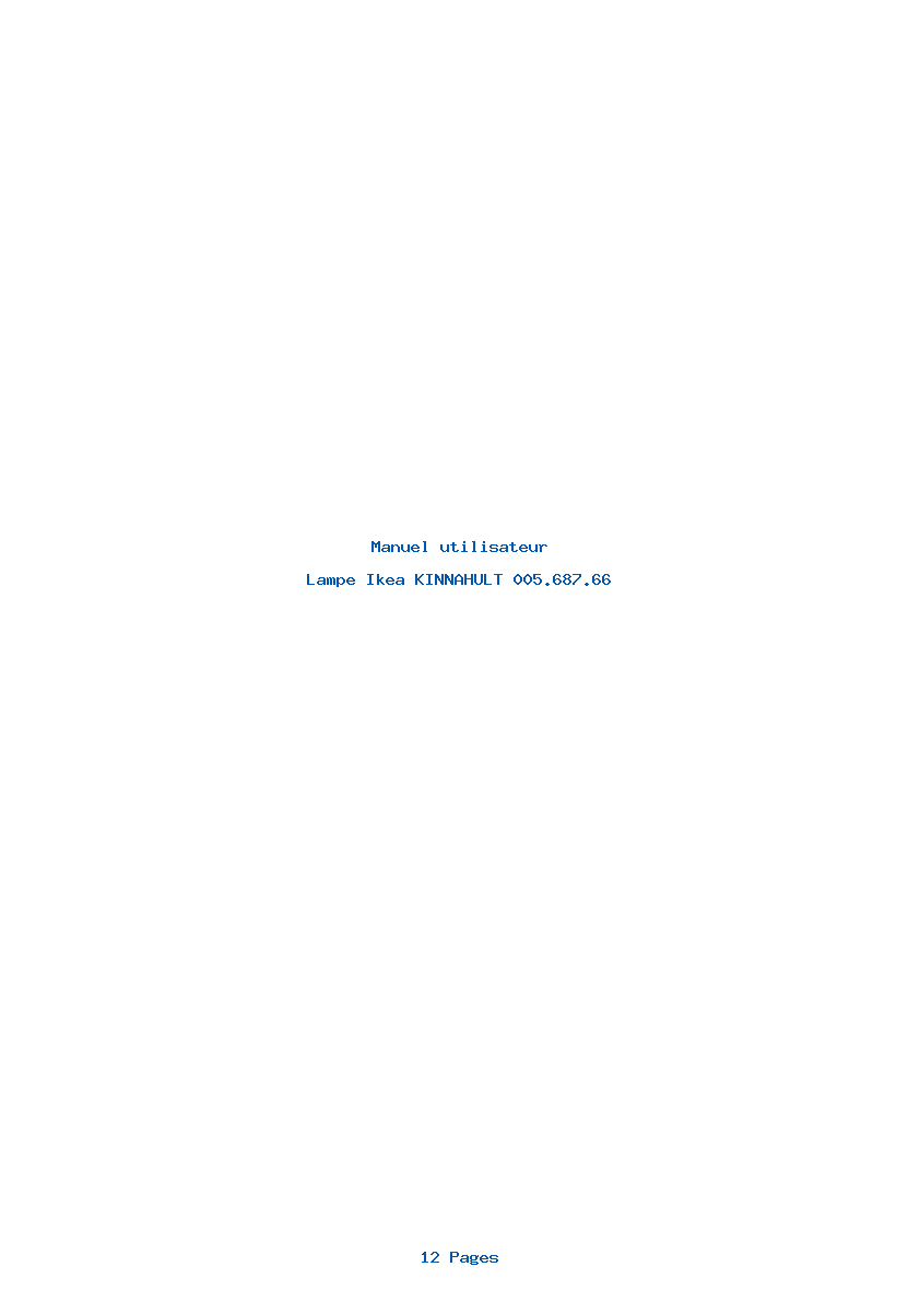 Page 1 de la notice Manuel utilisateur Ikea KINNAHULT 005.687.66