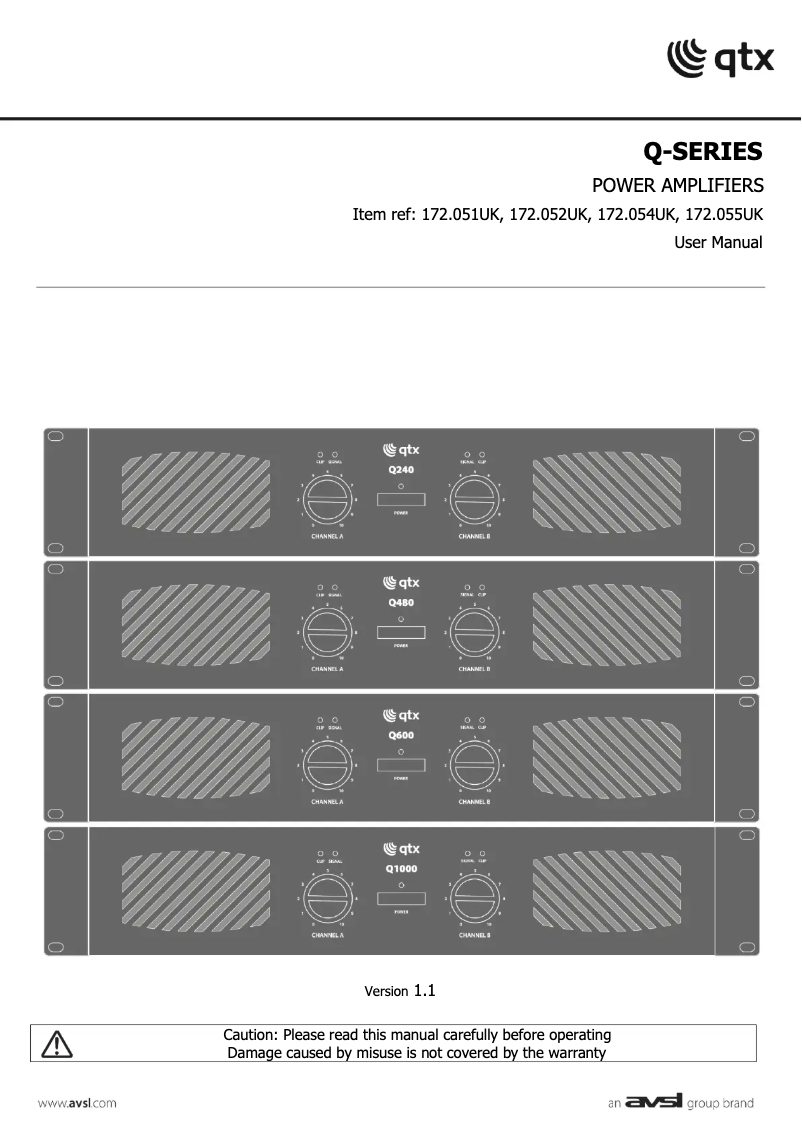 Page 1 de la notice Manuel utilisateur Qtx Q600