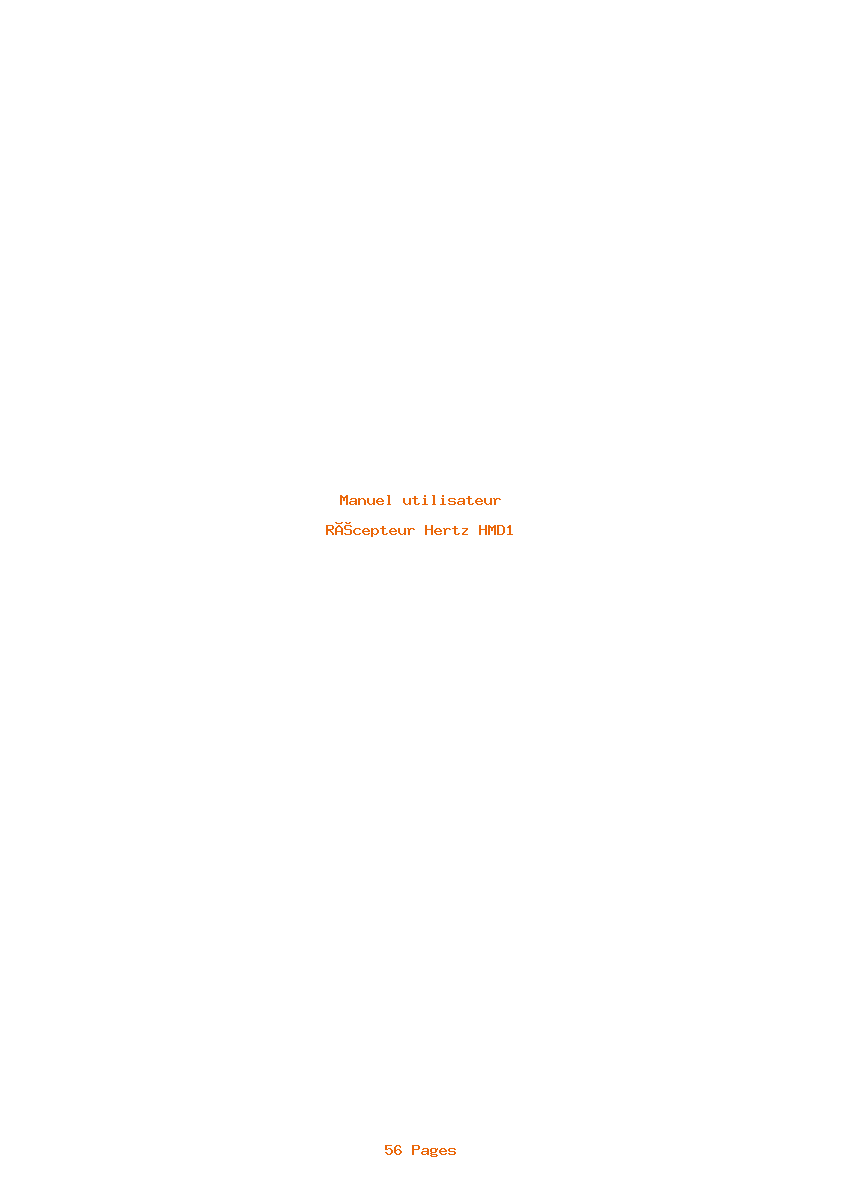Page 1 de la notice Manuel utilisateur Hertz HMD1