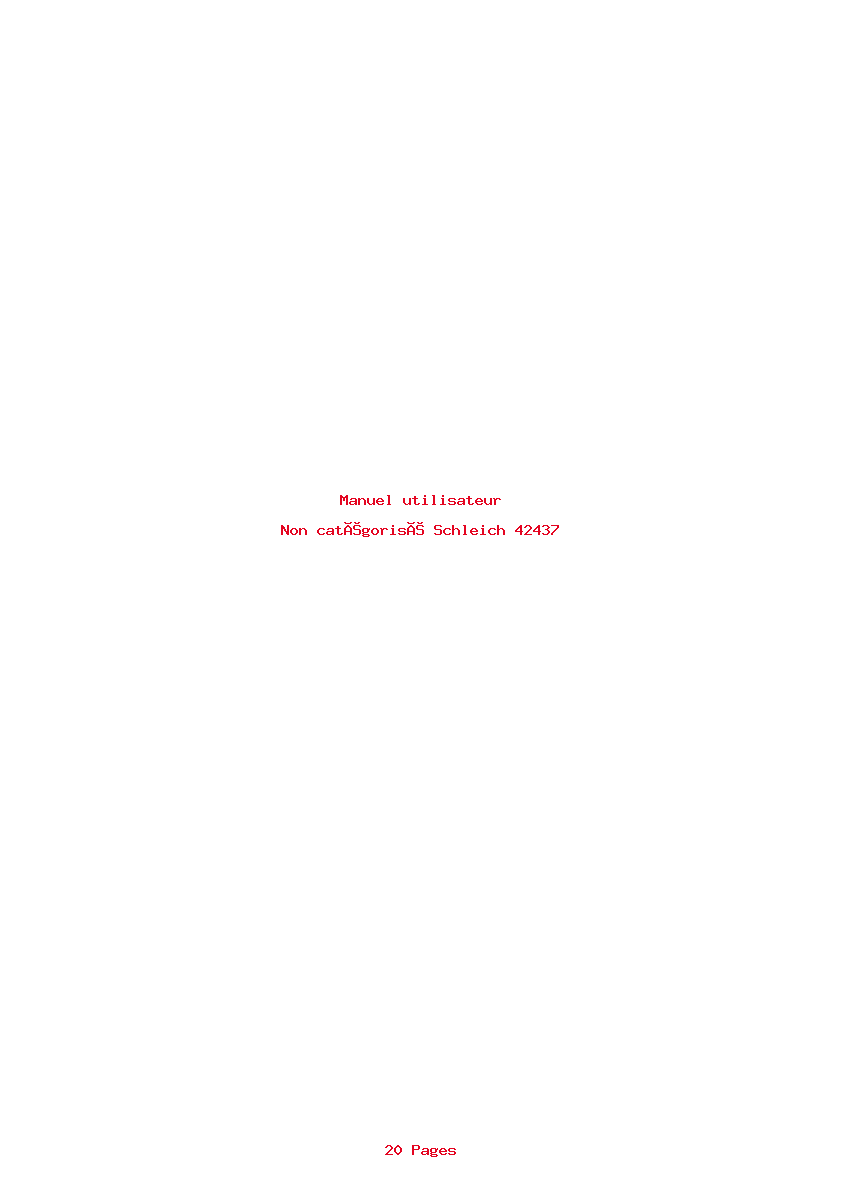Page 1 de la notice Manuel utilisateur Schleich 42437