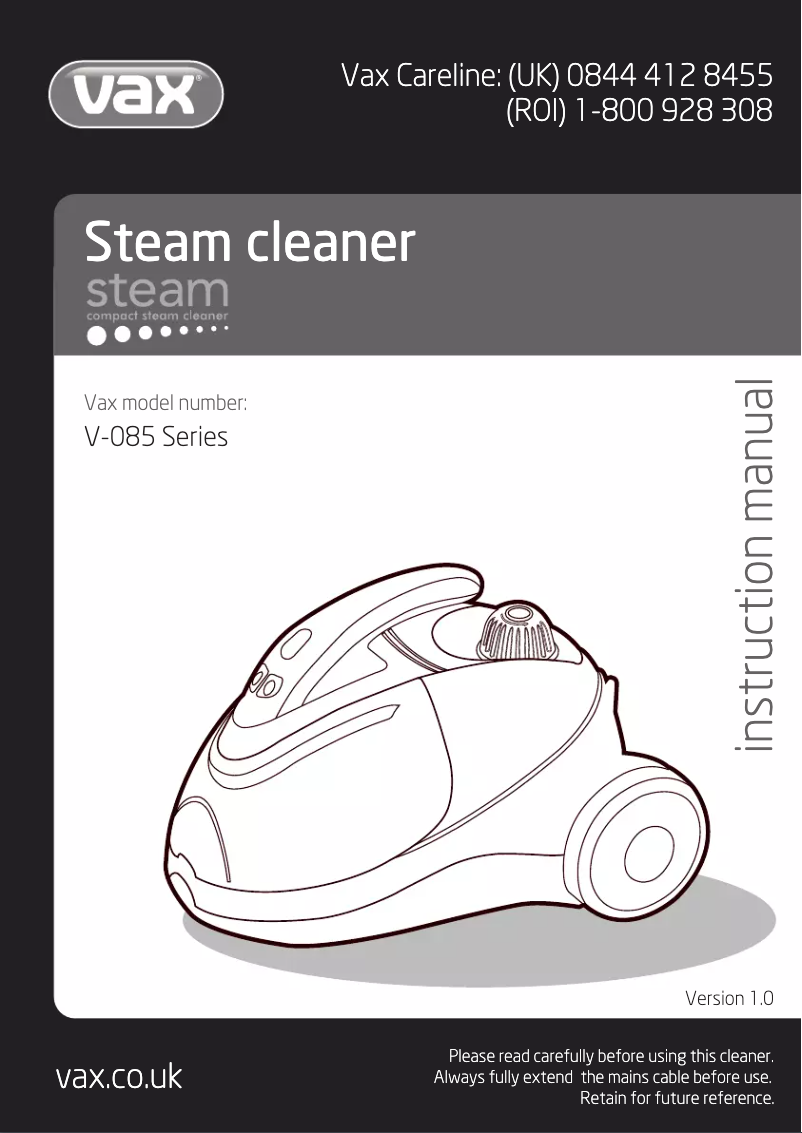 Página 1 del manual Manual de usuario Vax V-085