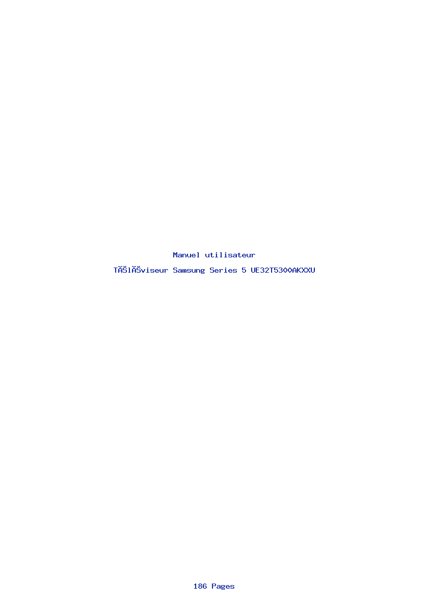 Page 1 de la notice Manuel utilisateur Samsung Series 5 UE32T5300AKXXU