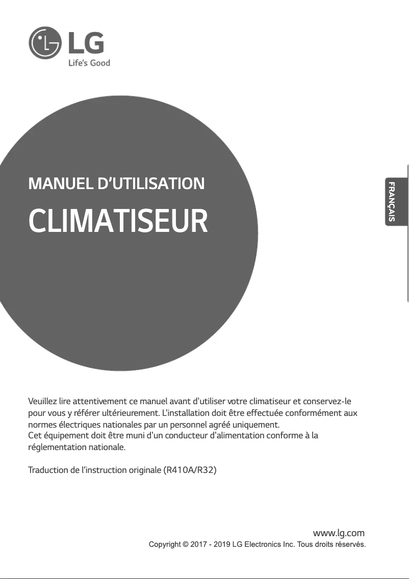 Page 1 de la notice Manuel utilisateur LG MULTI V ARNU12GSJC4