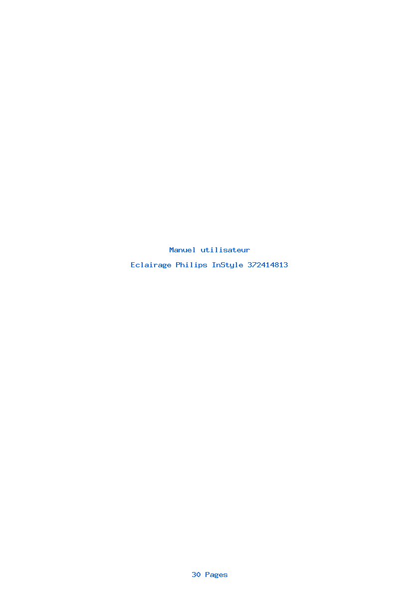 Page 1 de la notice Manuel utilisateur Philips InStyle 372414813