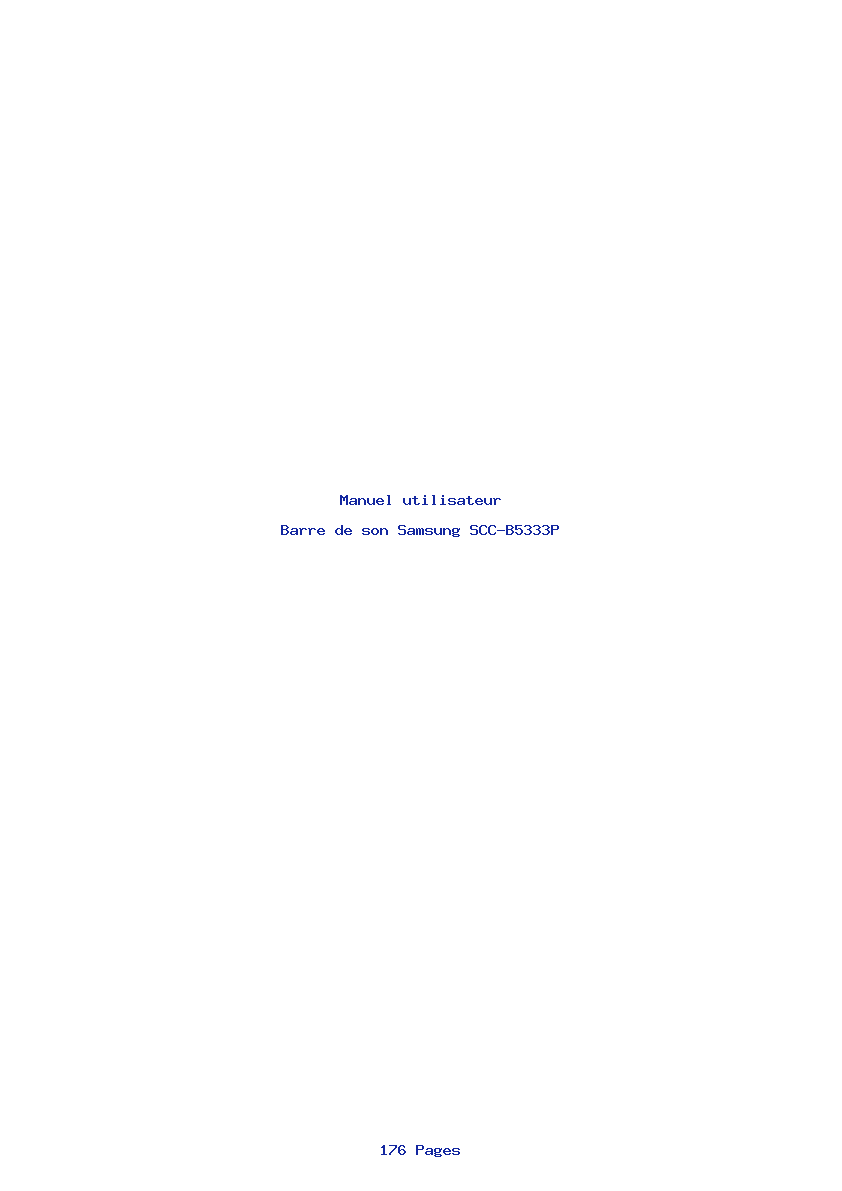 Page 1 de la notice Manuel utilisateur Samsung SCC-B5333P