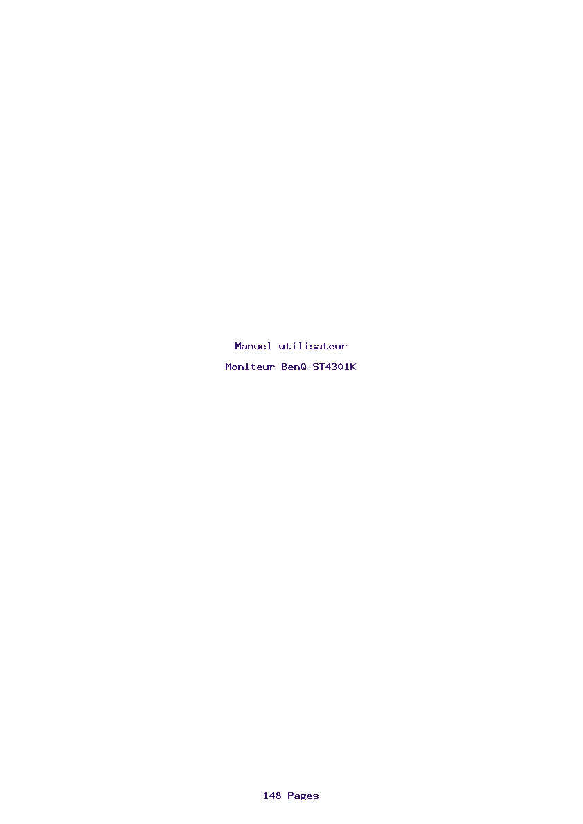 Page 1 de la notice Manuel utilisateur BenQ ST4301K