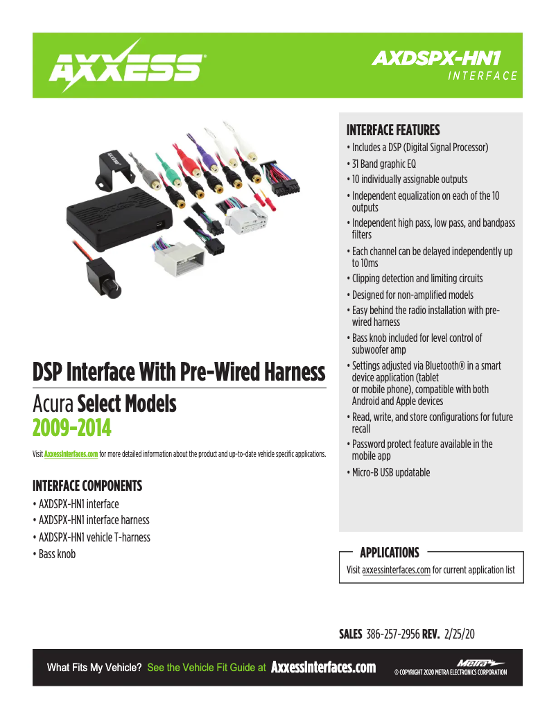 Page 1 de la notice Fiche technique AXESS AXDSPX-HN1