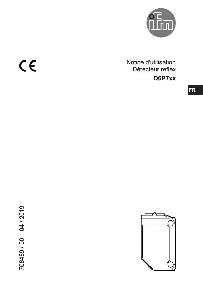 Page 1 de la notice Manuel utilisateur IFM O6P705