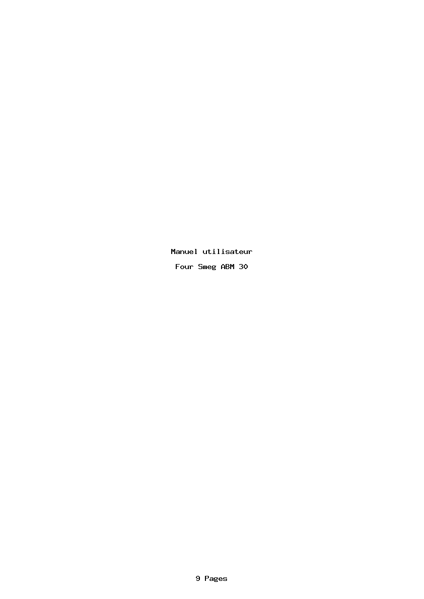 Page 1 de la notice Manuel utilisateur Smeg ABM 30