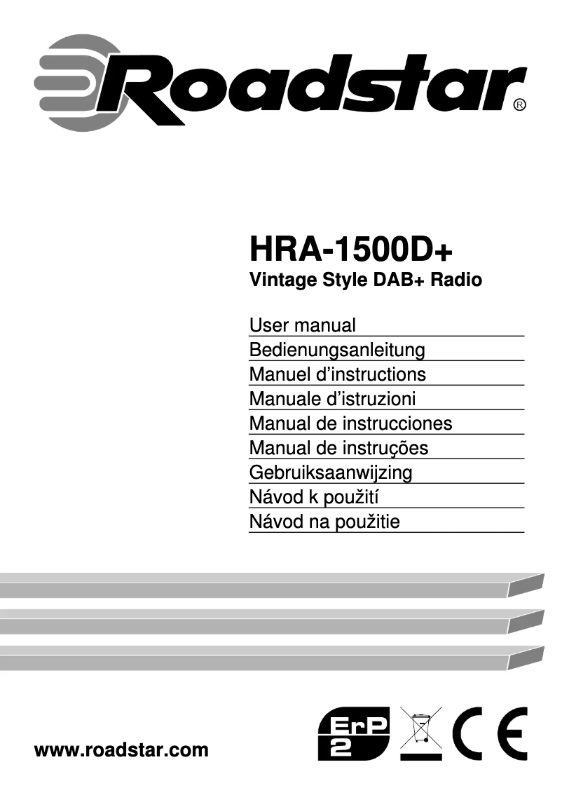 Page 1 of the manual Instruction Manual Roadstar HRA-1500D+