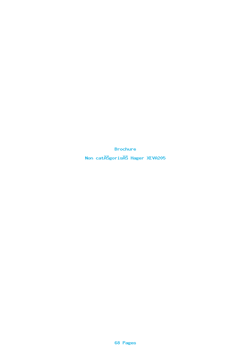 Page 1 de la notice Brochure Hager XEVA205