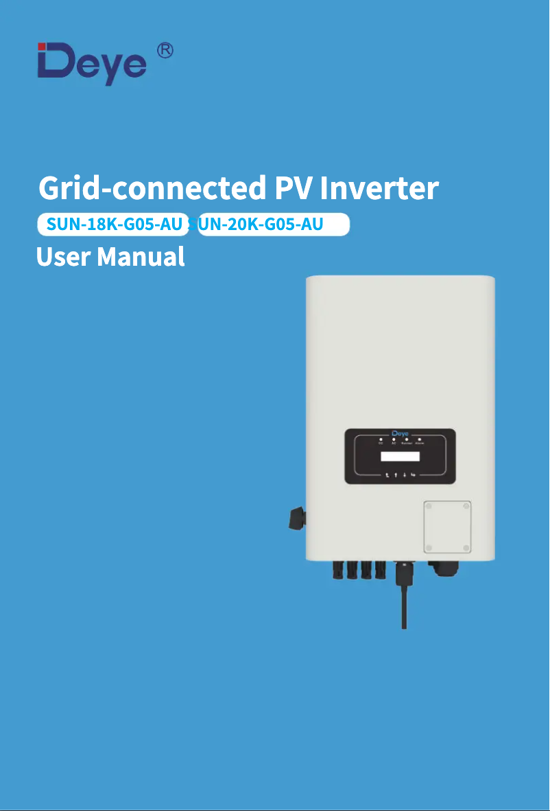 Página 1 del manual Manual de usuario Deye SUN-25K-G05-AU