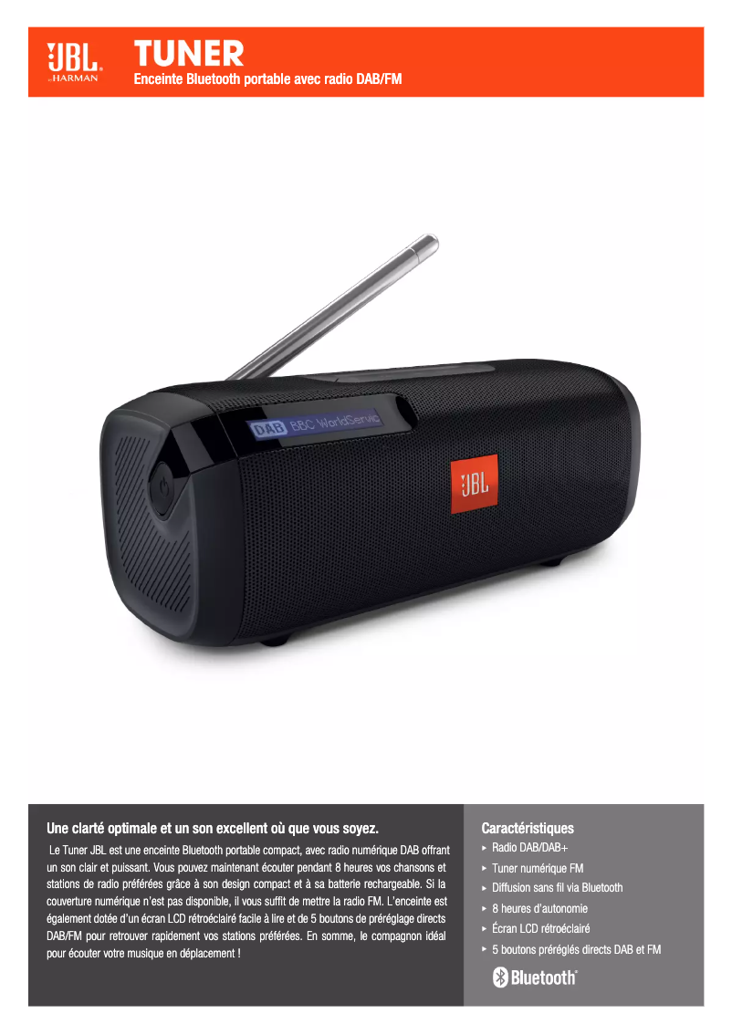 Page 1 de la notice Mode d'emploi JBL Tuner