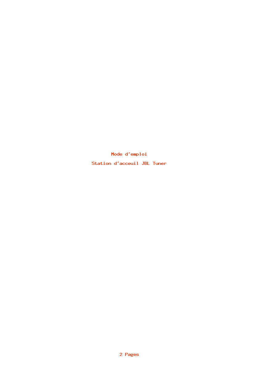 Page 1 de la notice Mode d'emploi JBL Tuner