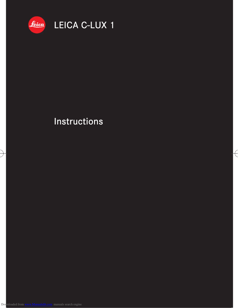 Page 1 de la notice Manuel utilisateur Leica C-LUX 1