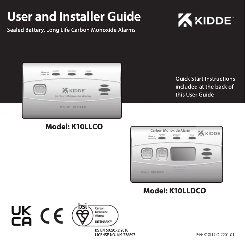 Page 1 de la notice Manuel utilisateur Kidde K10LLDCO