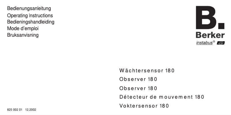 Page 1 de la notice Manuel utilisateur Berker 75261512