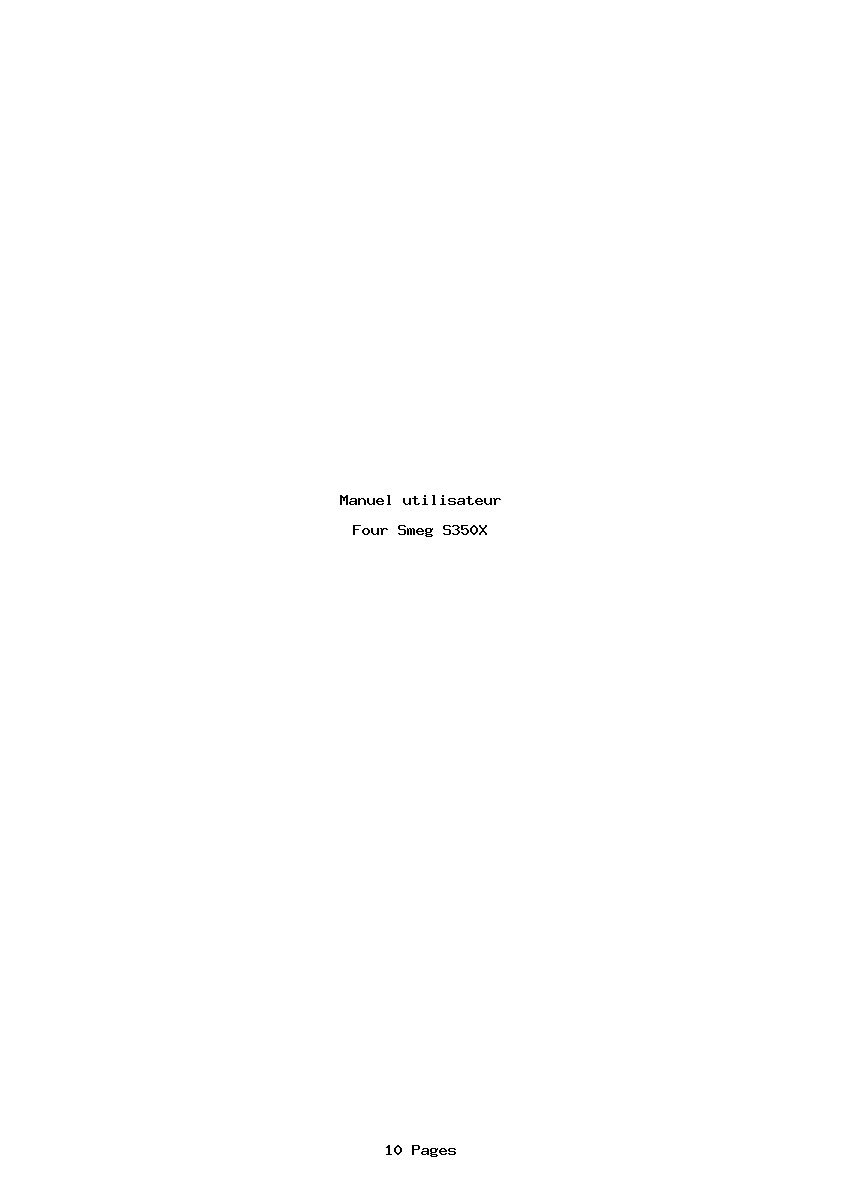 Page 1 de la notice Manuel utilisateur Smeg S350X