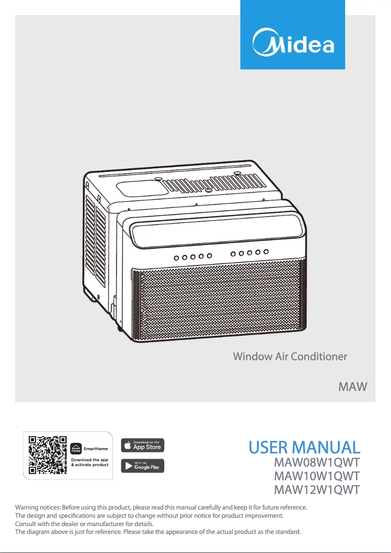 Página 1 del manual Manual de usuario Midea MAW12V1QWT