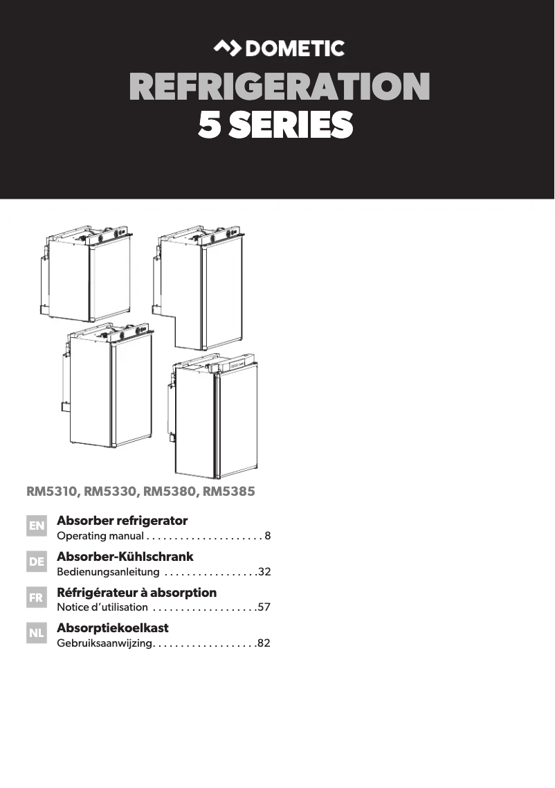 Page 1 de la notice Manuel utilisateur Dometic RM 5380