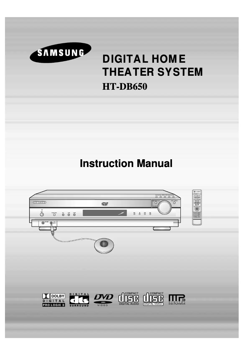 Página 1 del manual Manual de usuario Samsung HT-DB650