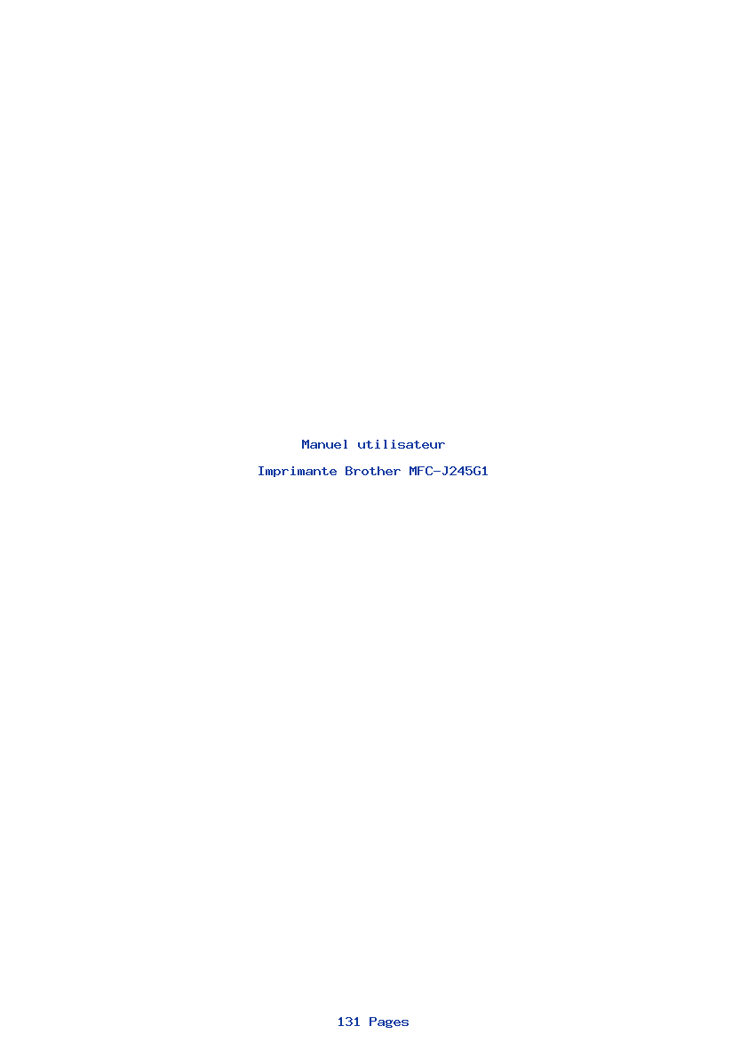 Page 1 de la notice Manuel utilisateur Brother MFC-J245G1