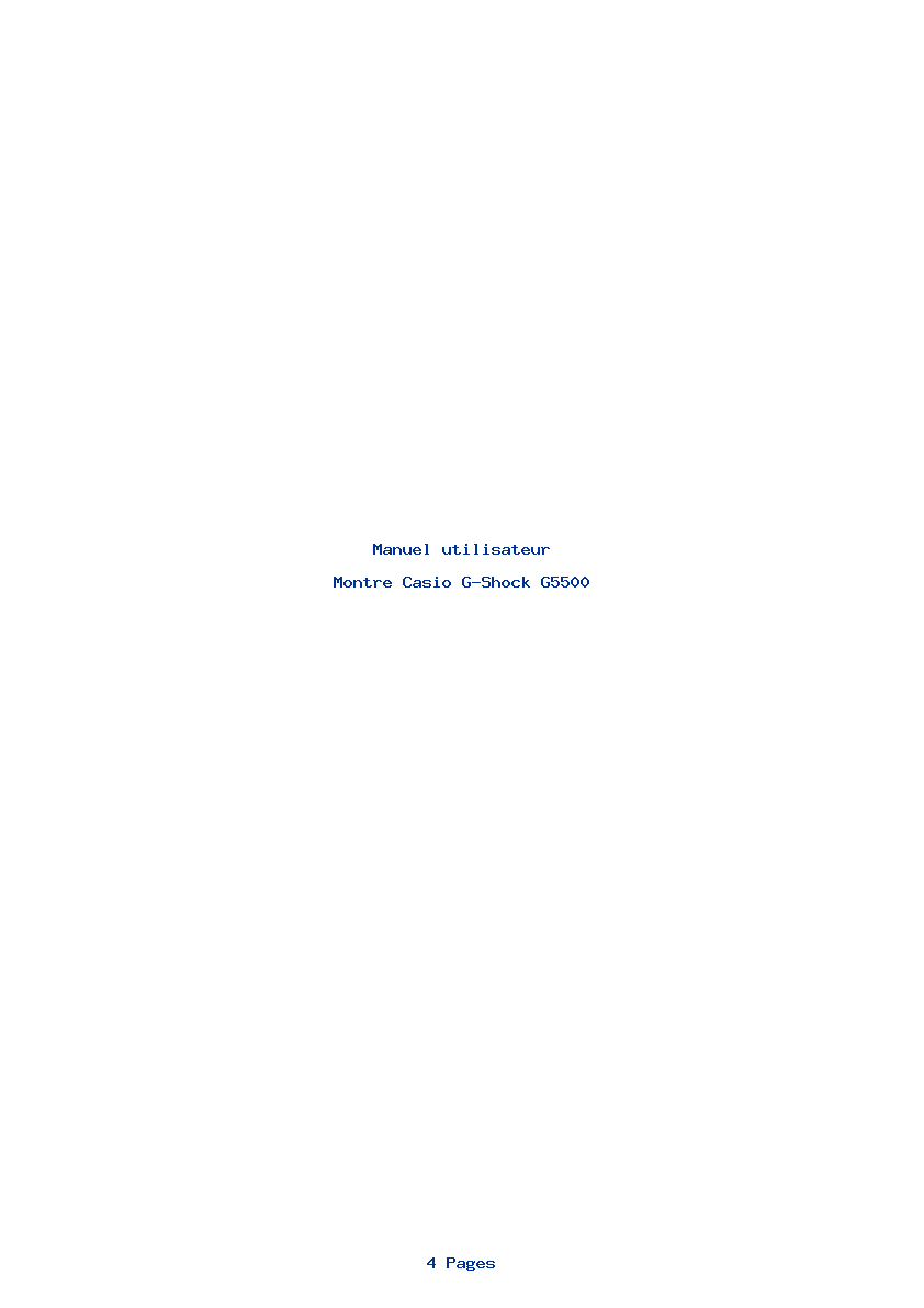 Page 1 de la notice Manuel utilisateur Casio G-Shock G5500