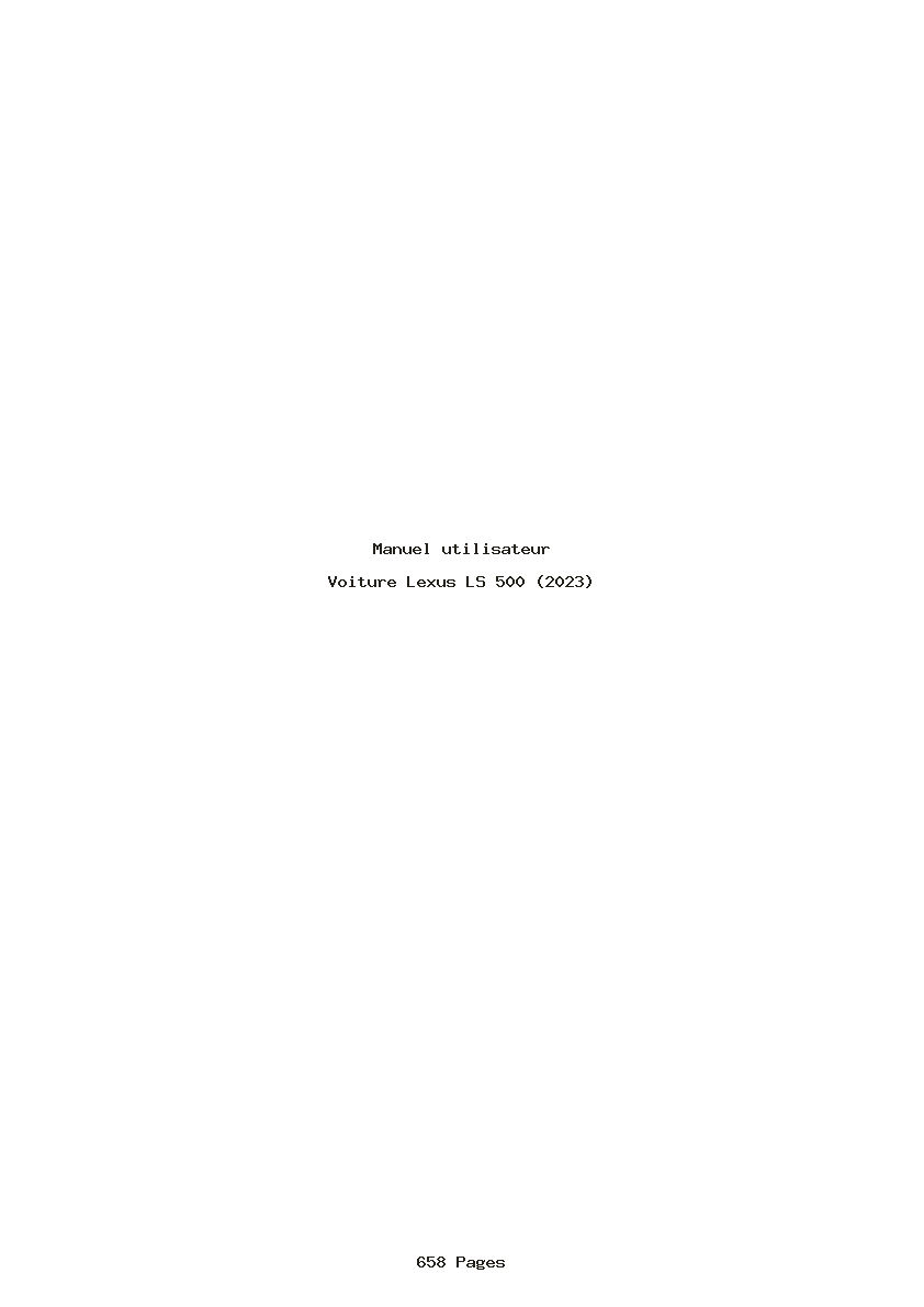 Page 1 de la notice Manuel utilisateur Lexus LS 500 (2023)
