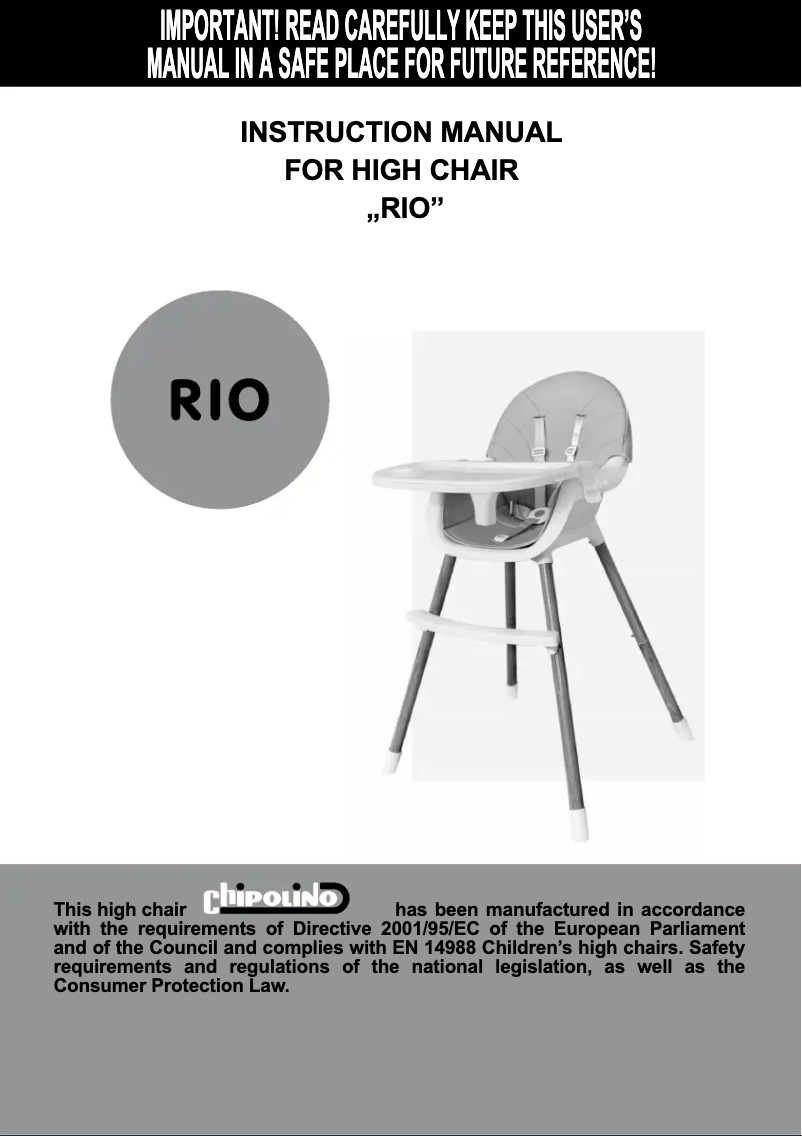 Page 1 de la notice Manuel utilisateur Chipolino Rio