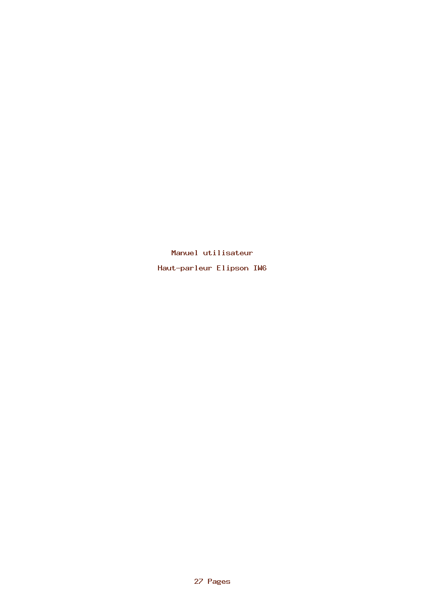 Page 1 de la notice Manuel utilisateur Elipson IW6