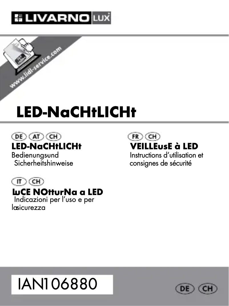 Page 1 de la notice Manuel utilisateur Livarno Lux IAN 106880