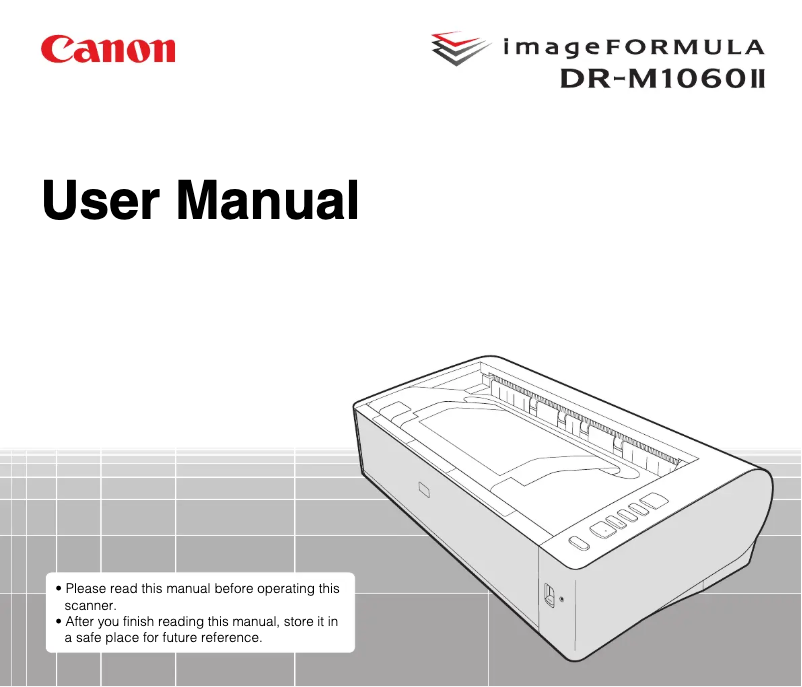 Page 1 de la notice Manuel utilisateur Canon imageFORMULA DR-M1060II