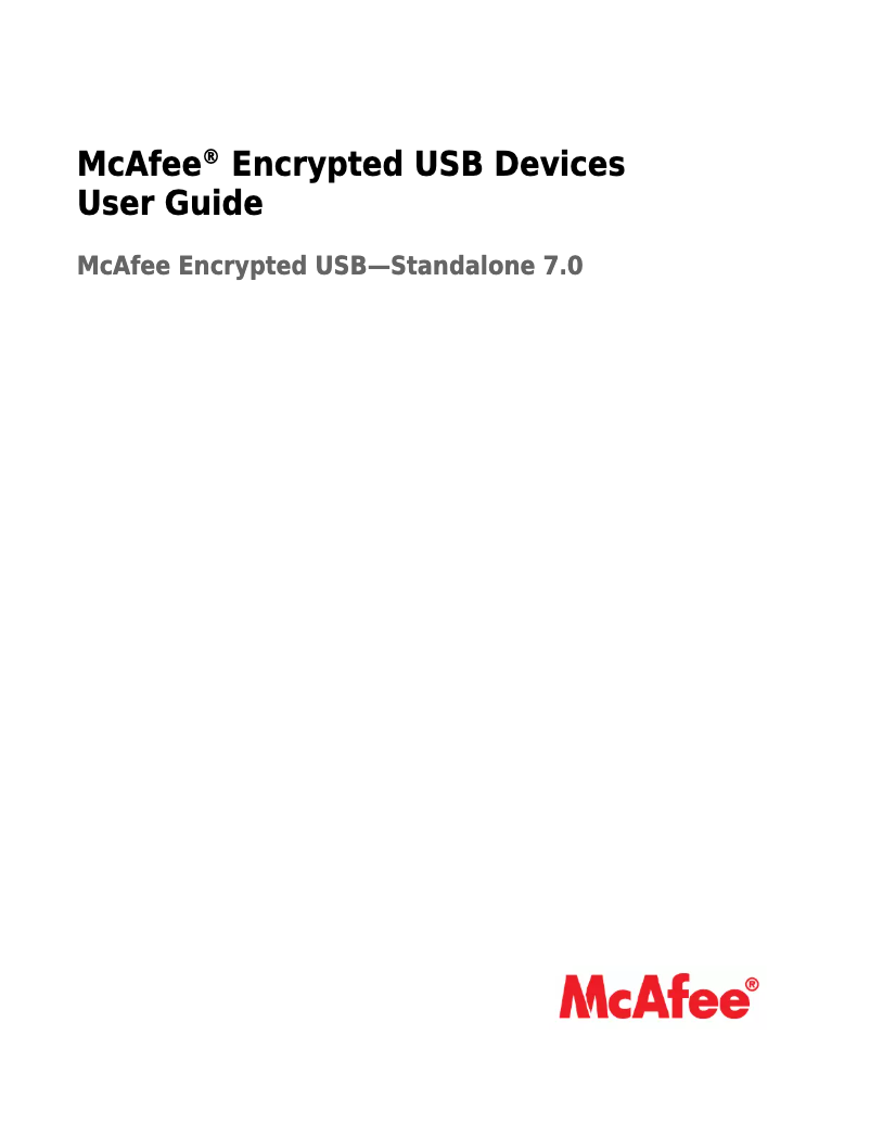 Page 1 de la notice Manuel utilisateur McAfee USB-HDDK-320GBFG