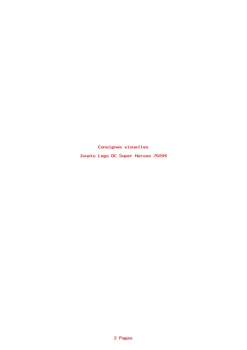 Page 1 de la notice Consignes visuelles Lego DC Super Heroes 76094