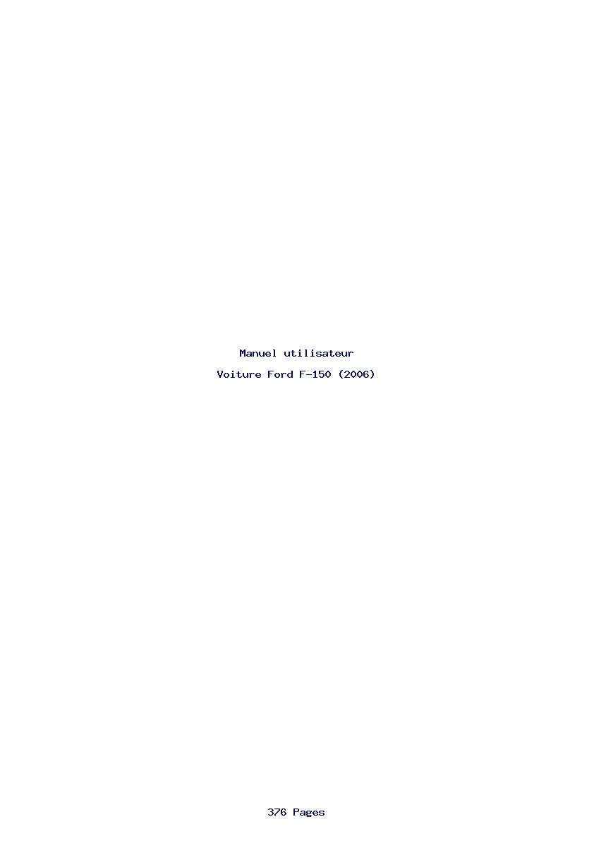 Page 1 de la notice Manuel utilisateur Ford F-150 (2006)
