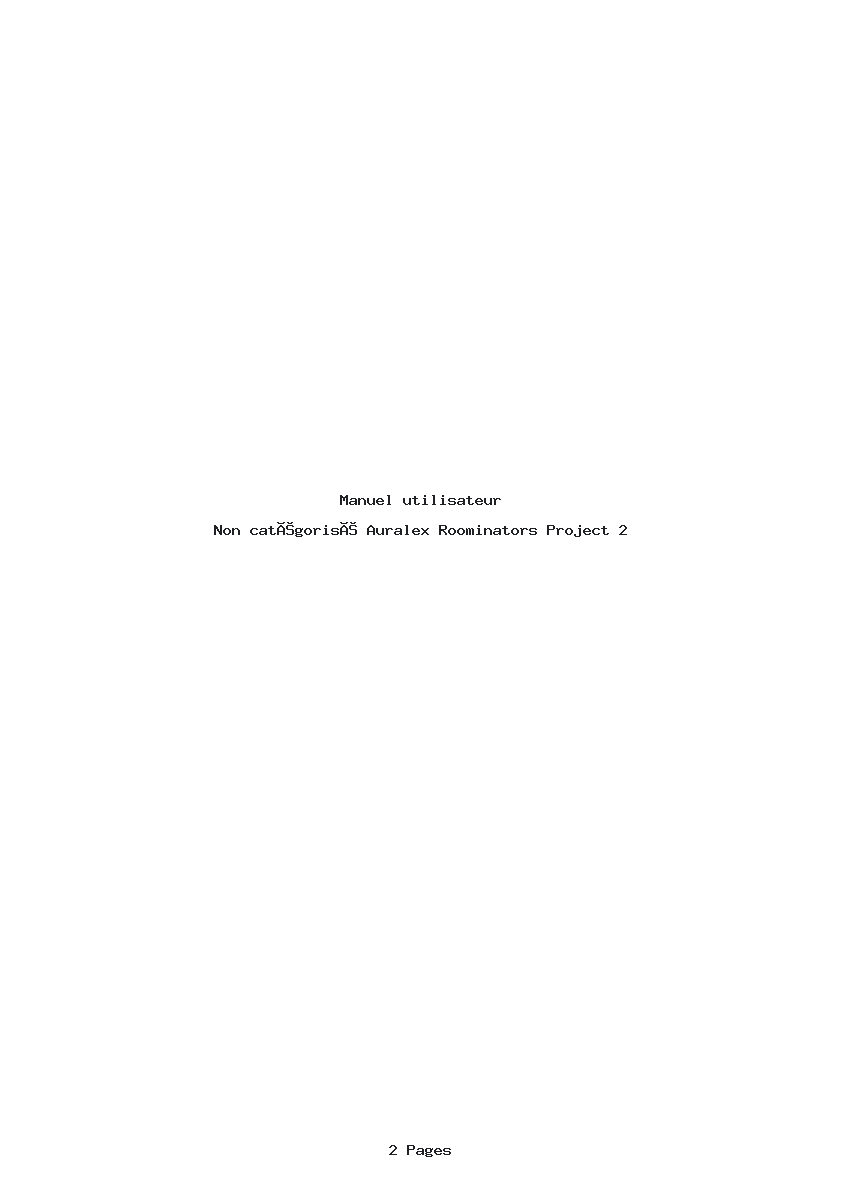 Page 1 de la notice Manuel utilisateur Auralex Roominators Project 2
