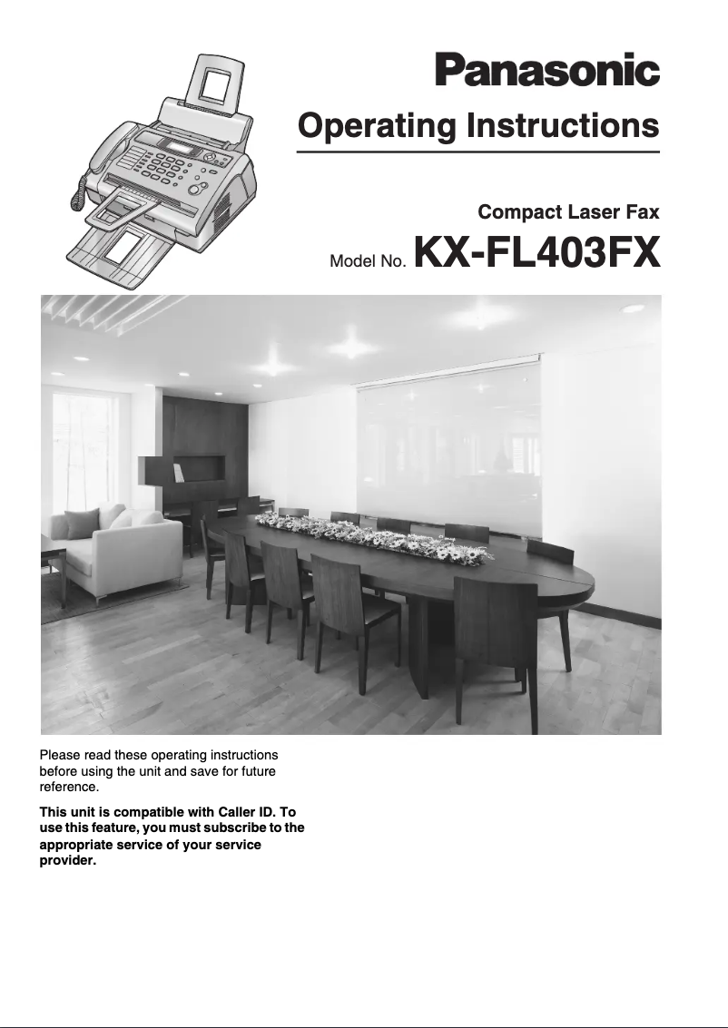 Página 1 del manual Manual de usuario Panasonic KX-FL403FX