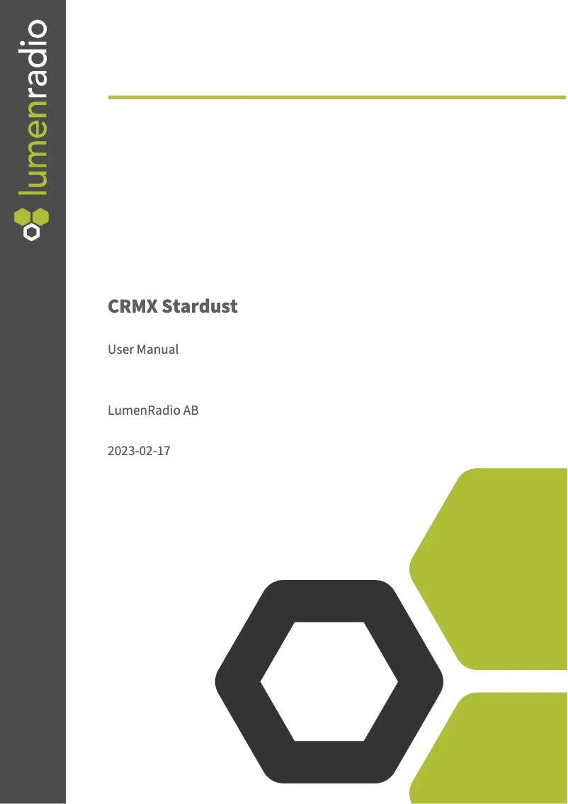 Page 1 de la notice Manuel utilisateur LumenRadio CRMX Stardust