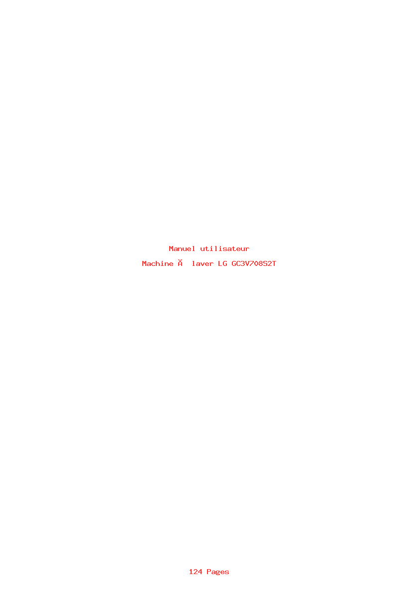 Page 1 de la notice Manuel utilisateur LG GC3V708S2T