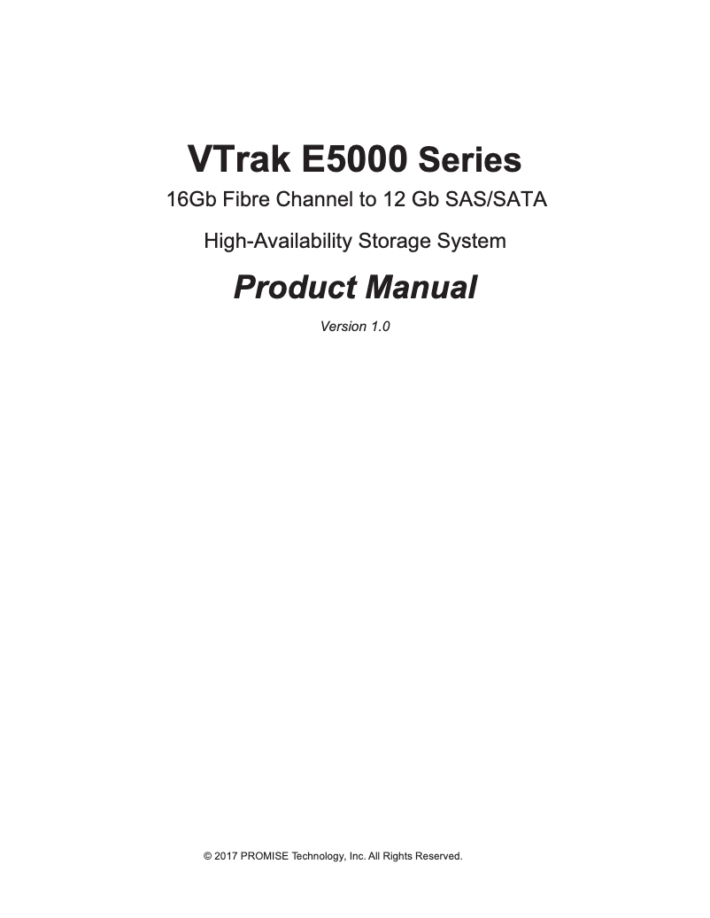 Page 1 de la notice Manuel utilisateur Promise Technology VTrak E5300f