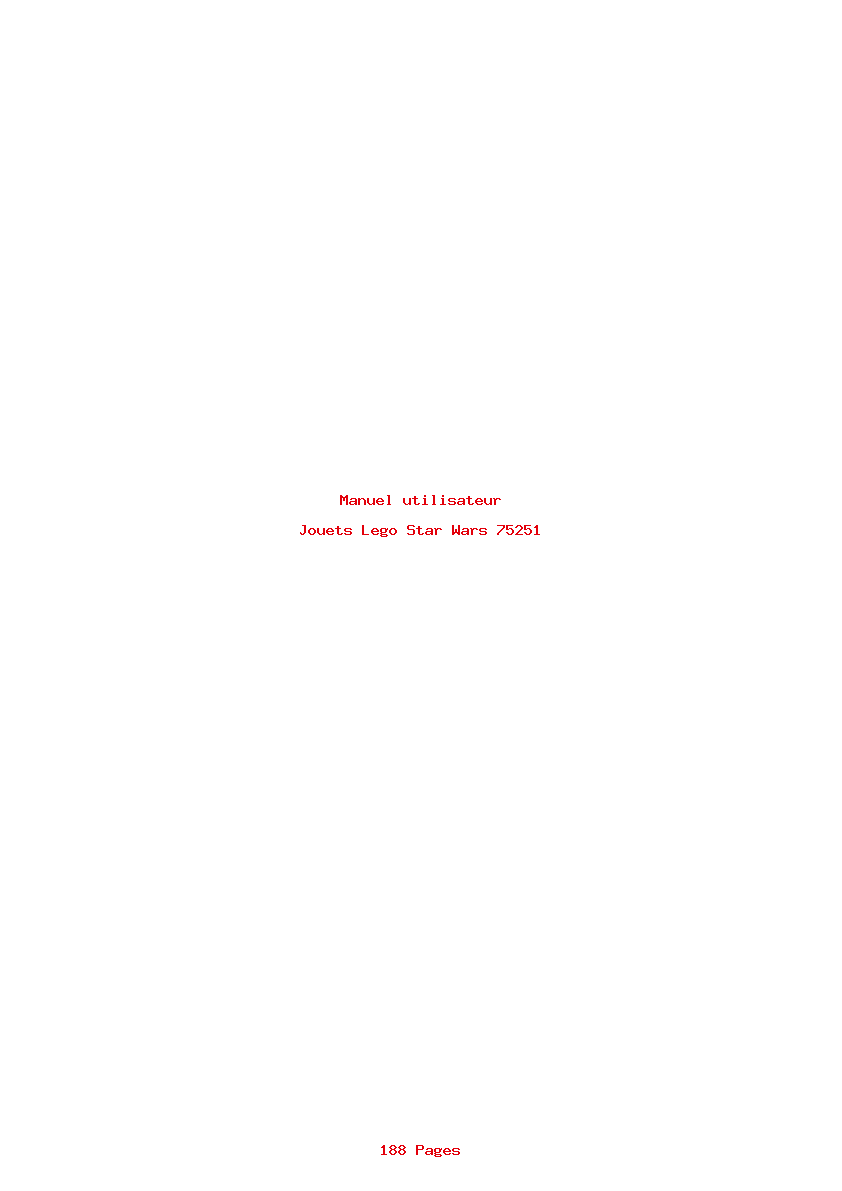 Page 1 de la notice Manuel utilisateur Lego Star Wars 75251